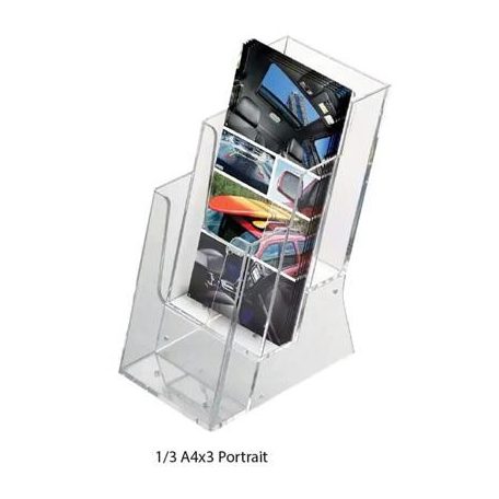 Prospektustartó, asztali/fali, 3 rekeszes, 1/3 A4