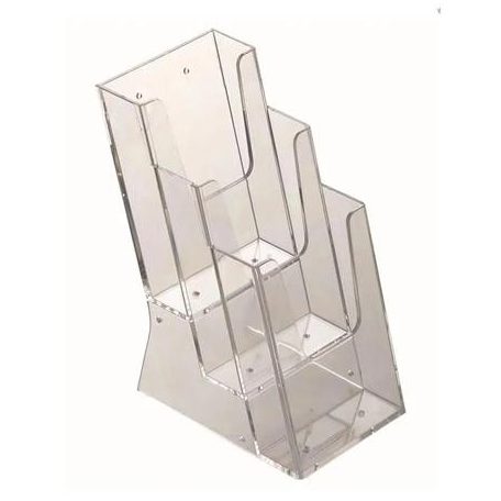 Prospektustartó, asztali/fali, 3 rekeszes, 1/3 A4