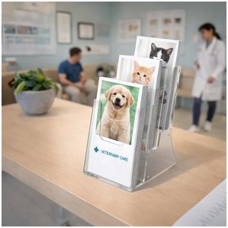 Prospektustartó, asztali/fali, 3 rekeszes, 1/3 A4