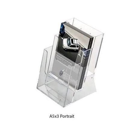 Prospektustartó, asztali/fali, 3 rekeszes, A5