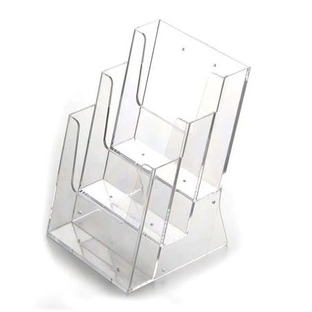 Prospektustartó, asztali/fali, 3 rekeszes, A5