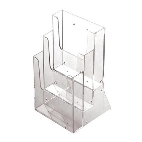 Prospektustartó, asztali/fali, 3 rekeszes, A4