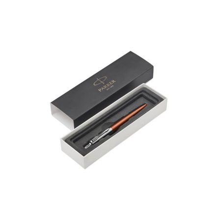PARKER Golyóstoll, 0,7 mm, ezüst színű klip, Chelsea narancssárga tolltest, PARKER "Royal Jotter", kék