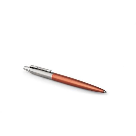PARKER Golyóstoll, 0,7 mm, ezüst színű klip, Chelsea narancssárga tolltest, PARKER "Royal Jotter", kék
