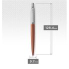 PARKER Golyóstoll, 0,7 mm, ezüst színű klip, Chelsea narancssárga tolltest, PARKER "Royal Jotter", kék