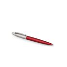 PARKER Golyóstoll, 0,7 mm, ezüst színű klip, Kensigton piros tolltest, PARKER "Royal Jotter", kék