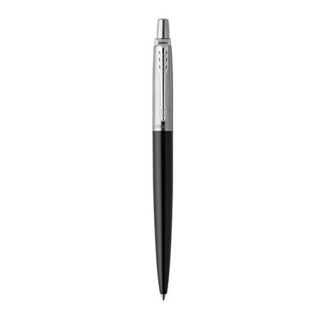 PARKER Golyóstoll, 0,7 mm, ezüst színű klip, bond street fekete tolltest, PARKER, "Royal Jotter", kék