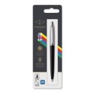 PARKER Golyóstoll, 0,7 mm, ezüst színű klip, fekete tolltest, PARKER "Royal Jotter Originals", kék