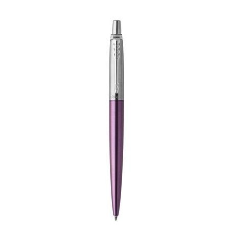 PARKER Golyóstoll, 0,7 mm, ezüst színű klip, victoria ibolya kék tolltest, PARKER, "Royal Jotter", kék