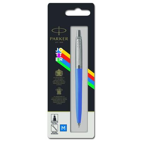 PARKER Golyóstoll, 0,7 mm, ezüst színű klip, kék tolltest, PARKER "Royal Jotter Originals", kék
