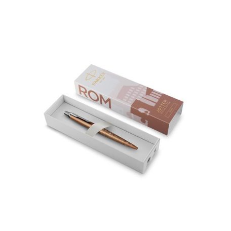 PARKER Golyóstoll, 0,7 mm, ezüst színű klip, mintás tolltest, PARKER, "Royal Jotter Róma", kék
