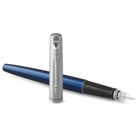 PARKER Töltőtoll, ezüst színű klip, kék tolltest, PARKER "Royal Jotter"