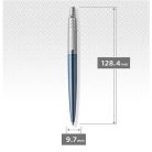 PARKER Golyóstoll, 0,7 mm, ezüst színű klip, Waterloo kék tolltest, PARKER "Royal Jotter", kék