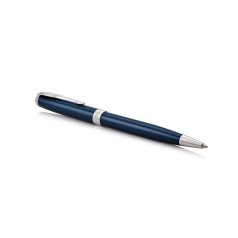   PARKER Golyóstoll, 1 mm, rotációs, kék tolltest, ezüst klip, PARKER "Royal Sonnet", kék