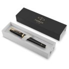 PARKER Töltőtoll, arany színű klip, matt fekete színű tolltest, PARKER "Royal Urban Twist"