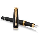 PARKER Töltőtoll, arany színű klip, matt fekete színű tolltest, PARKER "Royal Urban Twist"