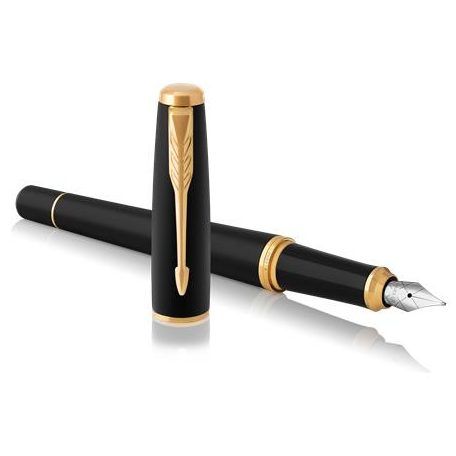 PARKER Töltőtoll, arany színű klip, matt fekete színű tolltest, PARKER "Royal Urban Twist"