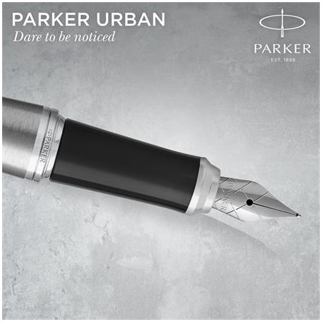 PARKER Töltőtoll, ezüst színű klip, rozsdamentes csiszolt tolltest, PARKER "Royal Urban Twist"