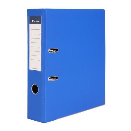 VICTORIA OFFICE Iratrendező, 75 mm, A4, PP/karton, élvédő sínnel, VICTORIA OFFICE, "Basic", királykék