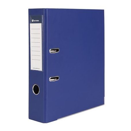 VICTORIA OFFICE Iratrendező, 75 mm, A4, PP/karton, élvédő sínnel, VICTORIA OFFICE, "Basic", tengerészkék
