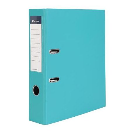 VICTORIA OFFICE Iratrendező, 75 mm, A4, PP/karton, VICTORIA OFFICE, "Basic", türkiz