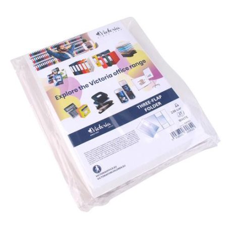 VICTORIA OFFICE Pólyás dosszié, karton, A4, VICTORIA OFFICE, fehér