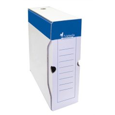   VICTORIA OFFICE Archiválódoboz, A4, 100 mm, karton, VICTORIA OFFICE, kék-fehér