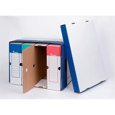 VICTORIA OFFICE Archiválókonténer, 325x460x270 mm, karton, VICTORIA OFFICE, kék-fehér