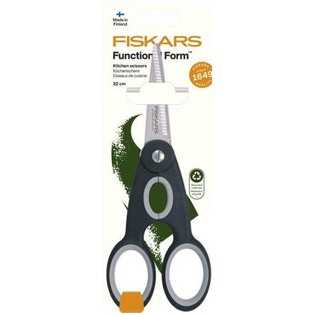 FISKARS Olló, konyhai, 22 cm FISKARS "Functional ReNew", fekete