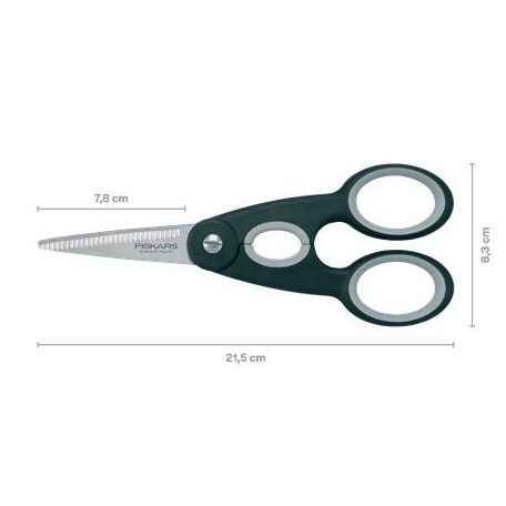 FISKARS Olló, konyhai, 22 cm FISKARS "Functional ReNew", fekete