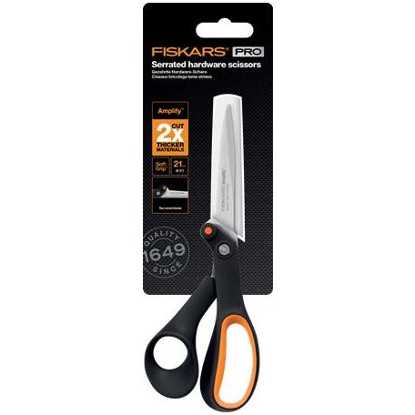 FISKARS Olló, barkács, 21 cm, FISKARS "Amplify", fekete