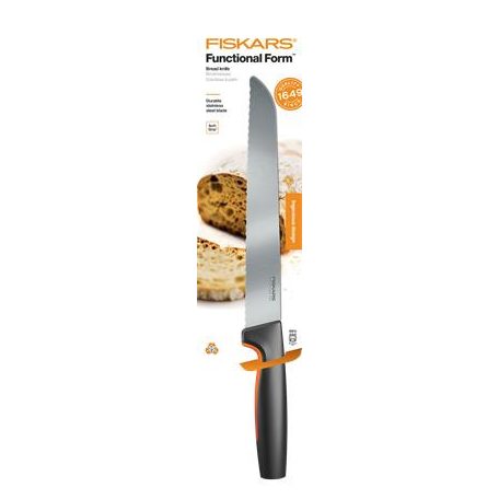 FISKARS Kenyérvágókés, 21 cm, FISKARS "Functional Form" fekete