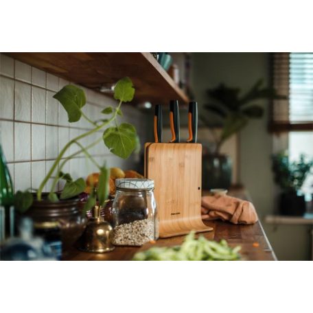 FISKARS Késblokk, bambusz, 3 késes, FISKARS "Functional Form™"