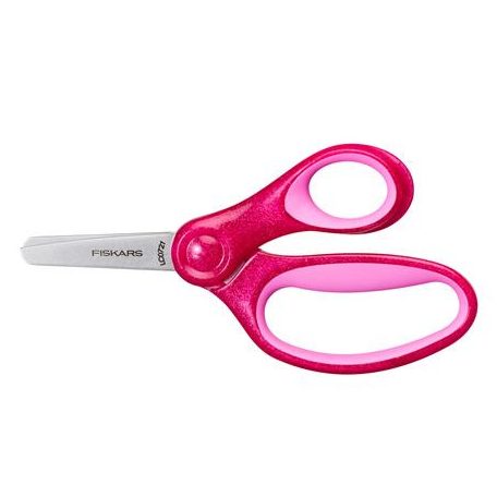 FISKARS Olló, óvodai, 13 cm, FISKARS, csillámos rózsaszín