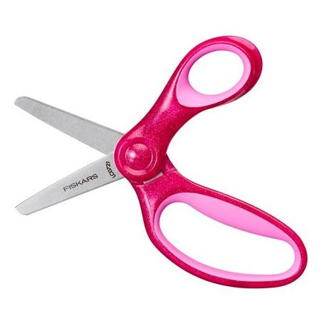 FISKARS Olló, óvodai, 13 cm, FISKARS, csillámos rózsaszín