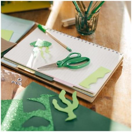 FISKARS Olló, iskolai, 15 cm, FISKARS, zöld