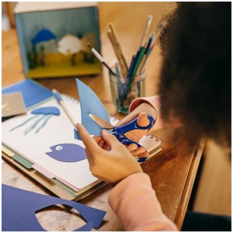 FISKARS Olló, iskolai, 15 cm, FISKARS, kék