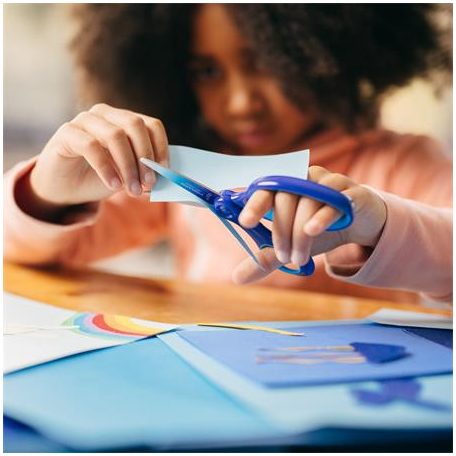 FISKARS Olló, iskolai, 15 cm, balkezes, FISKARS, ombré kék