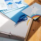 FISKARS Olló, iskolai, 15 cm, balkezes, FISKARS, ombré kék