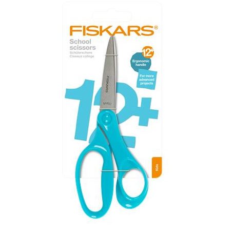 FISKARS Olló, iskolai, 18 cm, FISKARS,  türkizkék