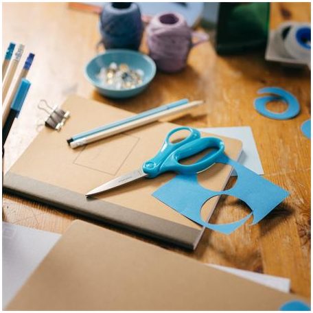 FISKARS Olló, iskolai, 18 cm, FISKARS,  türkizkék