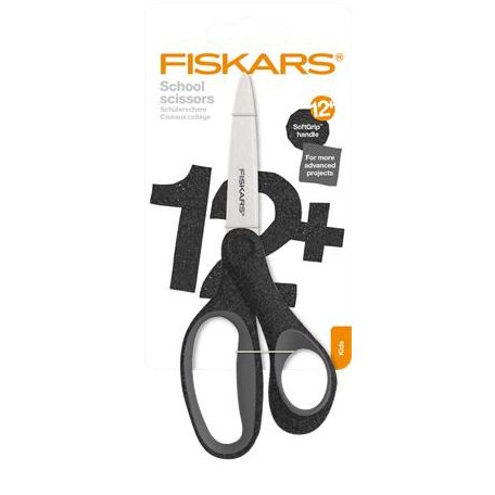 FISKARS Olló, iskolai, 18 cm, FISKARS, csillámos fekete