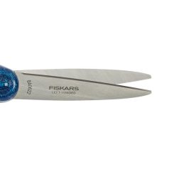   FISKARS Olló, iskolai, 18 cm, balkezes, FISKARS, csillámos kék