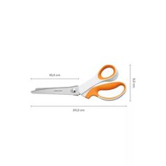   FISKARS Olló, cikkcakk, 24,2 cm, FISKARS "SoftGrip™", fehér/narancssárga