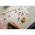 FISKARS Olló, általános, tapadásmentes, 13 cm, FISKARS "MicroTip Titanium", fehér