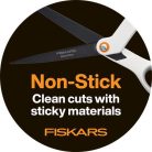 FISKARS Olló, általános, tapadásmentes, 21 cm, FISKARS "Titanium", fehér
