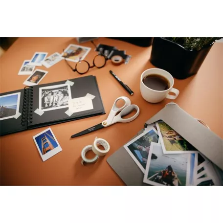 FISKARS Olló, általános, tapadásmentes, 21 cm, FISKARS "Titanium", fehér