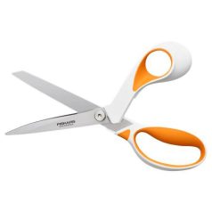   FISKARS Olló, általános, 23 cm, FISKARS "RazorEdge Softgrip", narancssárga-fehér