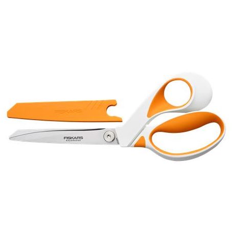 FISKARS Olló, általános, 23 cm, FISKARS "RazorEdge Softgrip", narancssárga-fehér