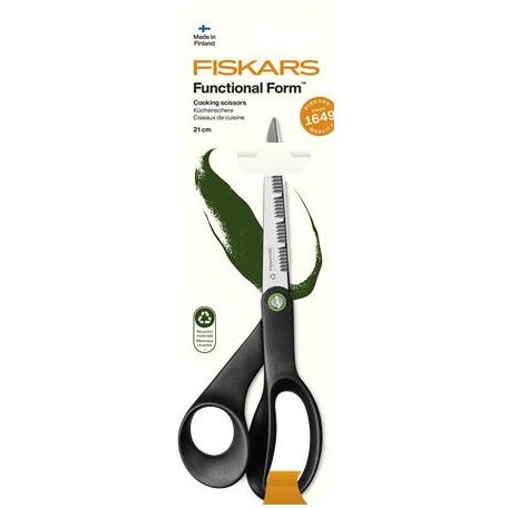 FISKARS Olló, konyhai, 21 cm FISKARS "Functional ReNew", fekete